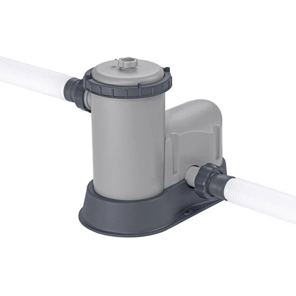 Bestway: Steel Pro MAX – 16′ x 48″, Grey -Round Above Ground Swimming Pool Set, ClickConnect Frame, Tritech, Filter Pump-Ladder-Cover, 5145 Gal Water image 4