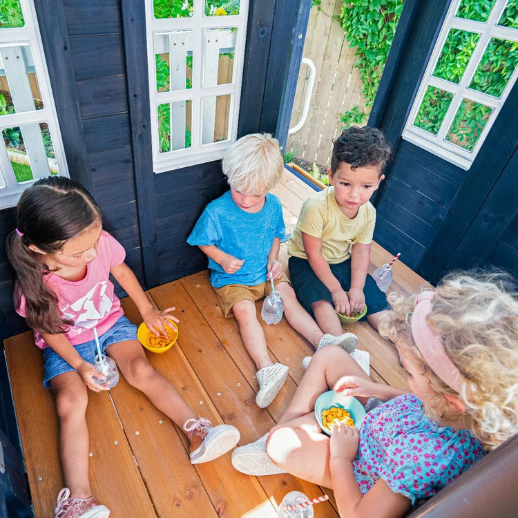 KidKraft Cozy Escape Navy Two-Story Wood Playhouse with Tube Slide and Clubhouse image 5