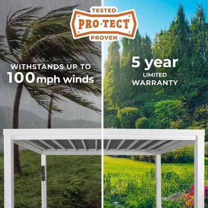 14×10 Windham Modern Steel Pergola With Sail Shade Soft Canopy image 3