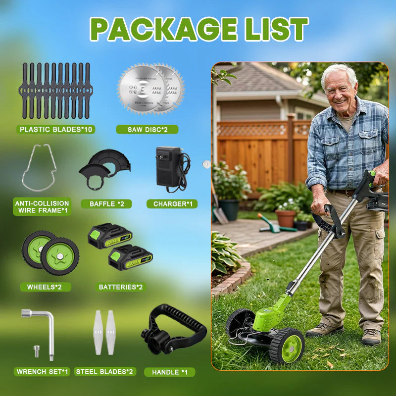 IToolMax 3 In 1 Cordless Grass Trimmer, Weed Eater and Edger image 1
