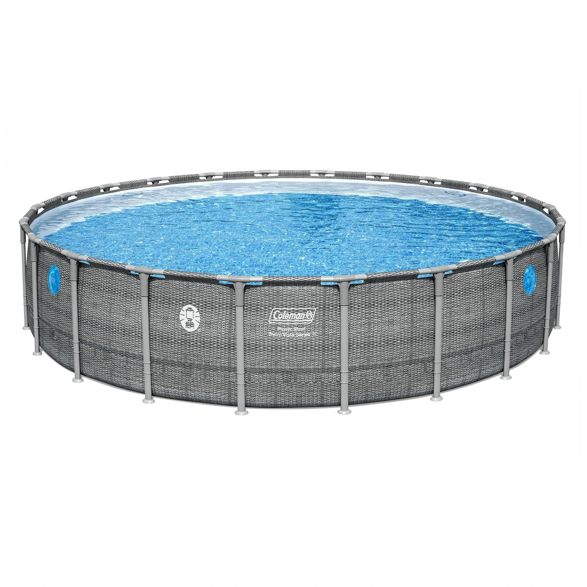 Coleman Power Steel 22’x52” Metal Frame Above Ground Pool w/ Pump, Ladder, & Cover, Gray image 0