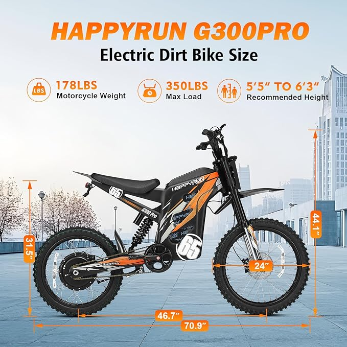 Combo Sale HappyRun G300 Pro Electric Dirt Bike image 3