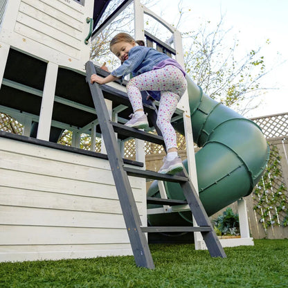 Wrangler Way Wooden Swing Set / Playset with Playhouse, 2 Slides and 3 Swings image 5