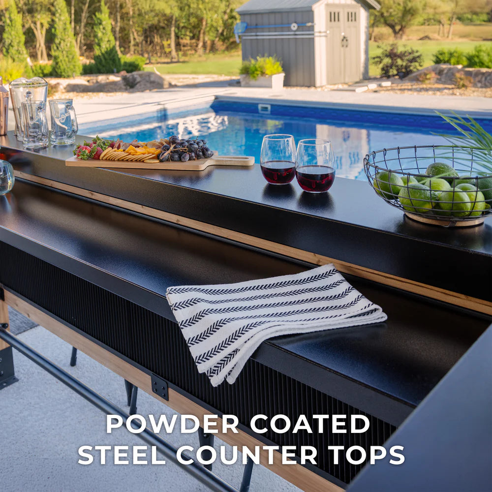 Backyard Discovery 9X6 Palisade Cedar & Steel Outdoor Bar image 5