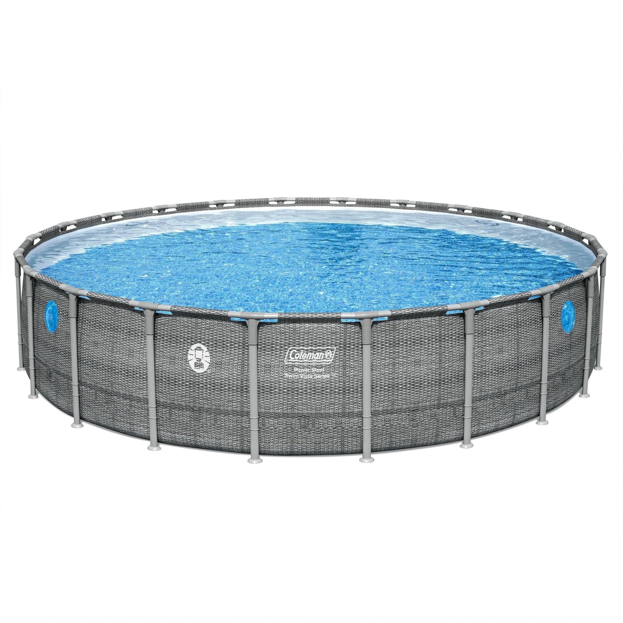 Coleman Power Steel 22’x52” Metal Frame Above Ground Pool w/ Pump, Ladder, & Cover, Gray image 1