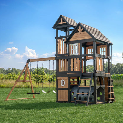 Backyard Discovery Mystic Tower Multi-Level Cedar Swing Set with Hidden Climbing Tower image 14
