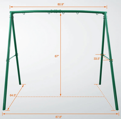 440lbs Extra Large Metal Swing Frame with 5 Hanging Hooks, Heavy Duty A-Frame Swing Stand image 6