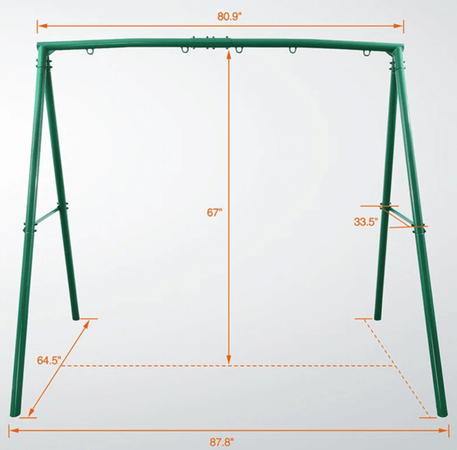 440lbs Extra Large Metal Swing Frame with 5 Hanging Hooks, Heavy Duty A-Frame Swing Stand image 6