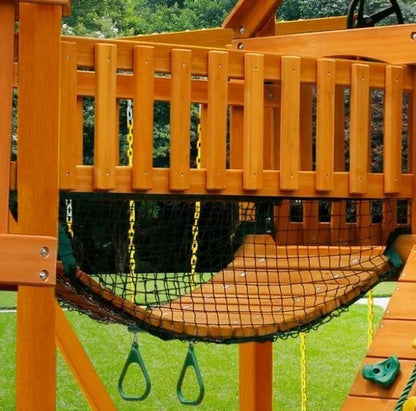 Gorilla Playsets Mountaineer Treehouse Wooden Swing Set with Tube Slide, Rope Ladder, and Sandbox image 3