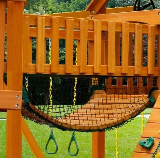 Gorilla Playsets Mountaineer Treehouse Wooden Swing Set with Tube Slide, Rope Ladder, and Sandbox image 3
