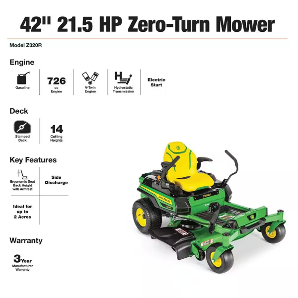 Z320R 42 In. 21.5 HP Gas Dual Hydrostatic Zero-Turn Riding Mower image 7