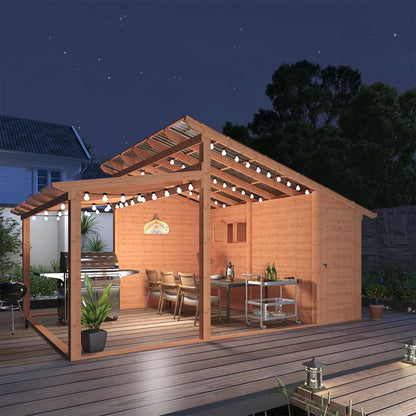 AECOJOY 20′ × 12.5′ Outdoor Wooden Gazebo with Storage Room image 7