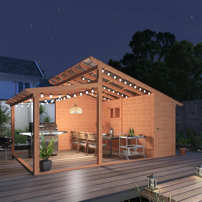 AECOJOY 20′ × 12.5′ Outdoor Wooden Gazebo with Storage Room image 7