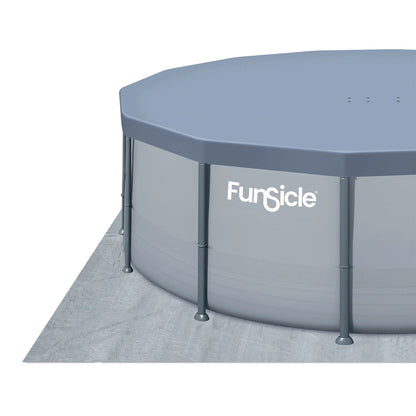 Funsicle Oasis Above Ground Metal Frame Swimming Pool Set – with FB1200S AutoSkimmer Pump, Ladder, Cover, Cloth & Deluxe Maint. Kit, 14′ x 48″, Round, Gray image 7