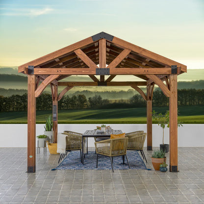 Backyard Discovery Arlington 12×12 Gazebo with Electric – Lt Brown image 9