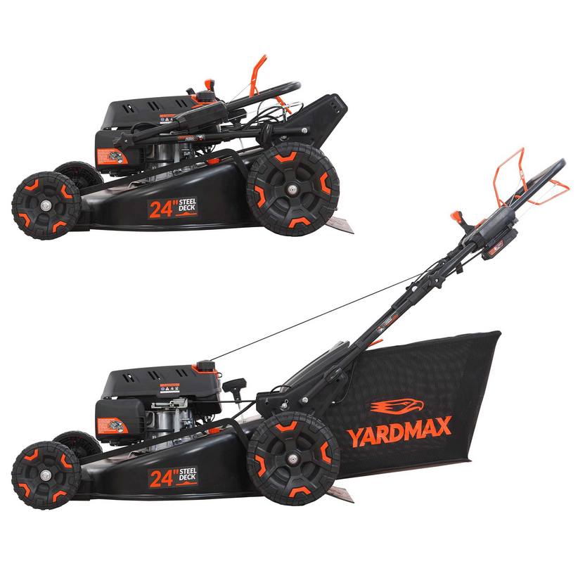 YG4761 24 in. 201cc Electric Start SELECT PACE 6 Speed CVT High Wheel RWD 3-in-1 Gas Walk Behind Self Propelled Lawn Mower image 1