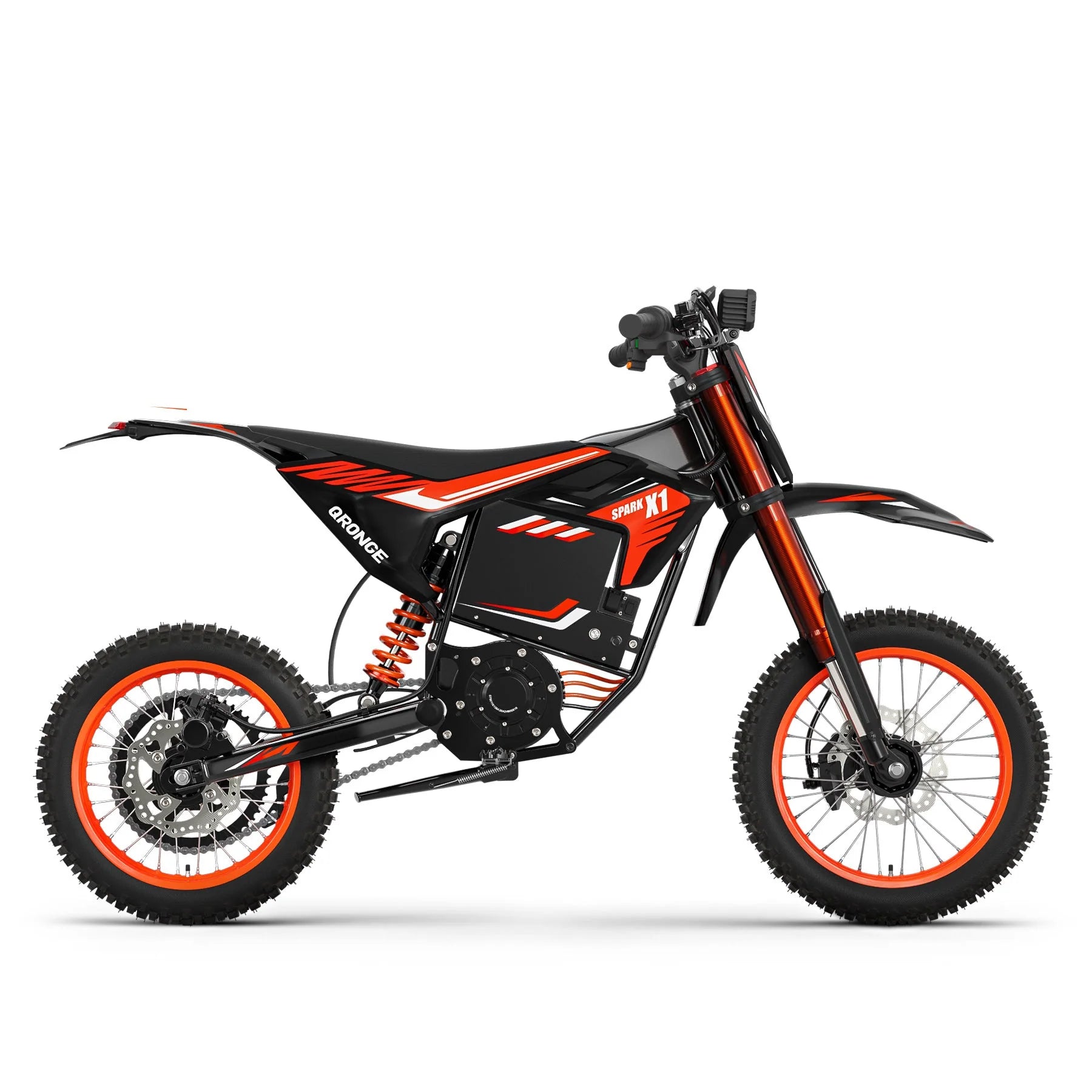 X1 Spark Electric Dirt Bike, 4500W Peak up to 60 Miles, 50MPH, 60V 28.8Ah Battery E-Bike, 14″/12″ Fat Tire Electric Motorcycle for Mountain off-Road Adults, E-Mountain Bike, Comply with UL2849 by SGS image 1