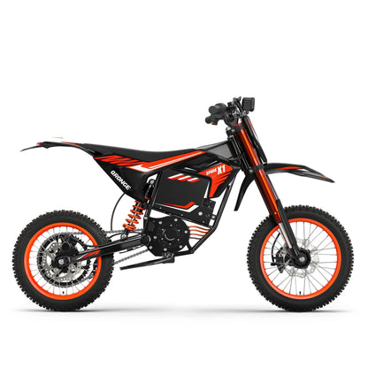 X1 Spark Electric Dirt Bike, 4500W Peak up to 60 Miles, 50MPH, 60V 28.8Ah Battery E-Bike, 14″/12″ Fat Tire Electric Motorcycle for Mountain off-Road Adults, E-Mountain Bike, Comply with UL2849 by SGS image 1