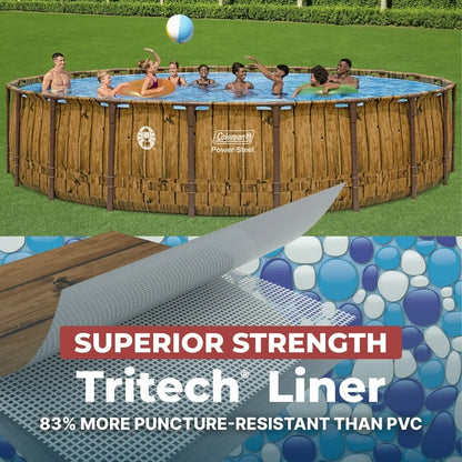 Coleman Power Steel 22 ft. x 52 in. Round Metal Frame Above Ground Pool Set image 6