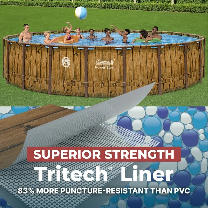 Coleman Power Steel 22 ft. x 52 in. Round Metal Frame Above Ground Pool Set image 6