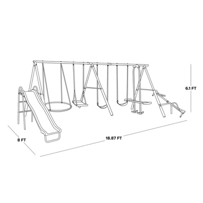 Sportspower Super 10 Metal Swing Set with Lifetime Warranty on Blow Molded Slide image 1