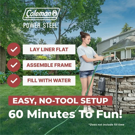 Coleman Power Steel 16′ x 10′ x 42″ Oval Above Ground Pool Set image 3