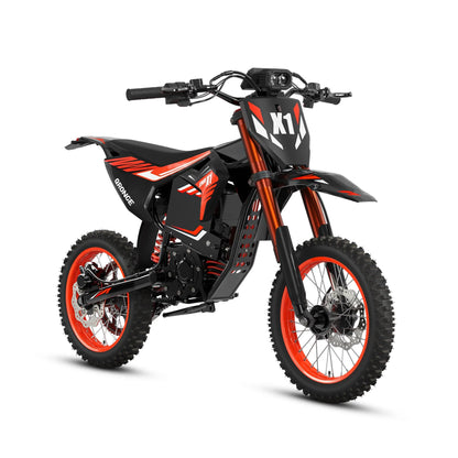 X1 Spark Electric Dirt Bike, 4500W Peak up to 60 Miles, 50MPH, 60V 28.8Ah Battery E-Bike, 14″/12″ Fat Tire Electric Motorcycle for Mountain off-Road Adults, E-Mountain Bike, Comply with UL2849 by SGS image 0