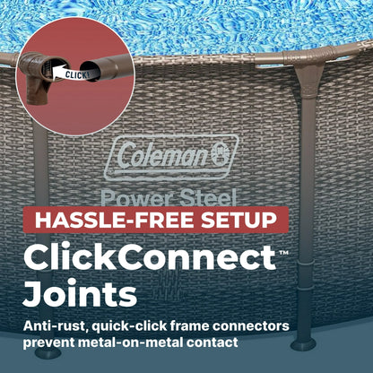 Coleman Power Steel 18 ft. x 48 in. Round Metal Frame Above Ground Pool Set image 4