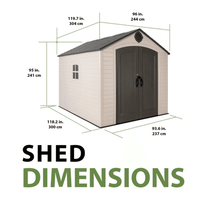 Lifetime 8 Ft. x 10 Ft. High-Density Polyethylene (Plastic) Outdoor Storage Shed with Steel-Reinforced Construction image 1
