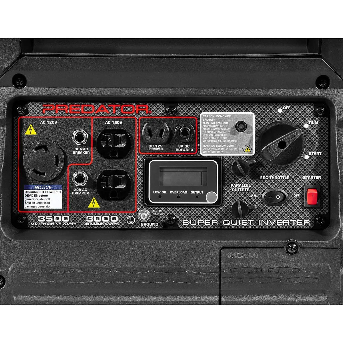 PREDATOR 3500 Watt SUPER QUIET Inverter Generator with CO SECURE Technology image 3