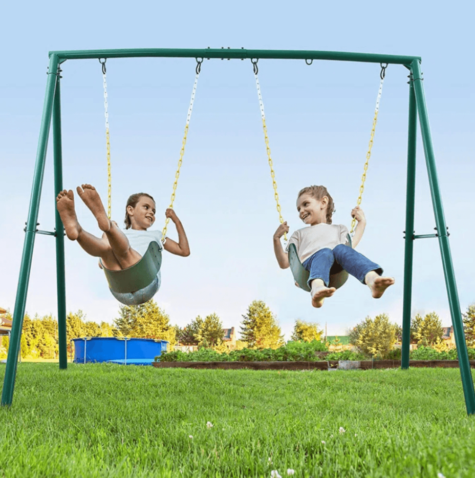 440lbs Extra Large Metal Swing Frame with 5 Hanging Hooks, Heavy Duty A-Frame Swing Stand image 1