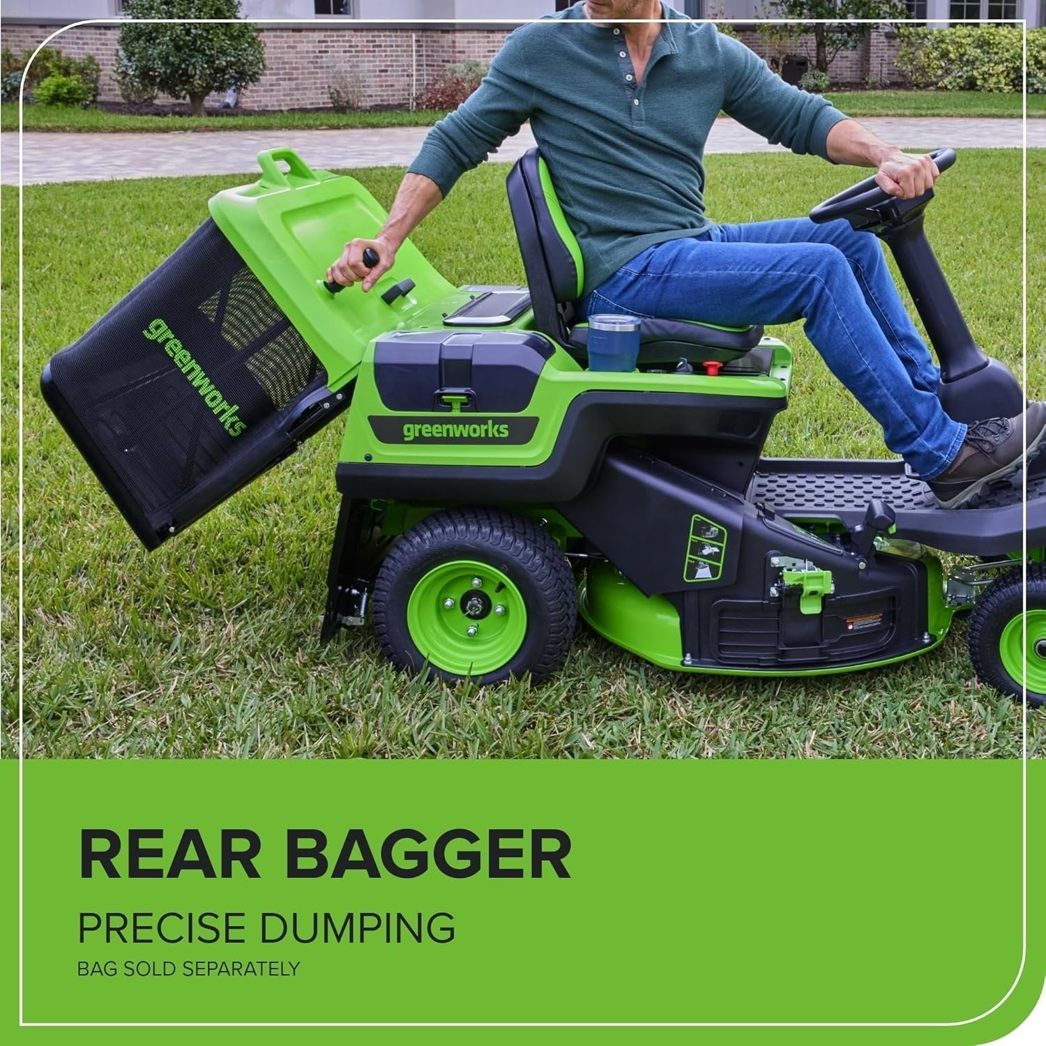 Greenworks 60V 30” CrossoverT Riding Lawn Tractor with 8.0 Ah image 8