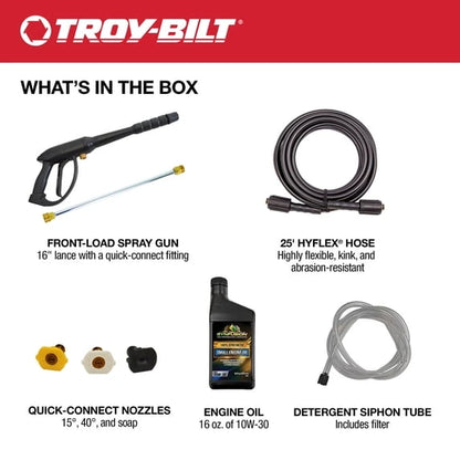 Troy-Bilt 3100 PSI Gas Pressure Washer with 2.3 GPM Axial Cam Pump image 2