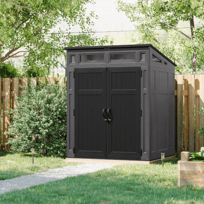 Suncast 6-Feet x 4-Feet Modernist Lean-to Resin Storage Shed (Floor Included) in Gray | BMS6583T image 1