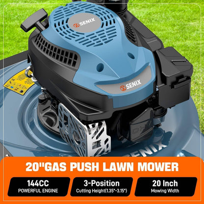 Senix 20″ 144cc 4-Cycle Gas Push Lawn Mower with Side Discharge LSPG-L4 image 3