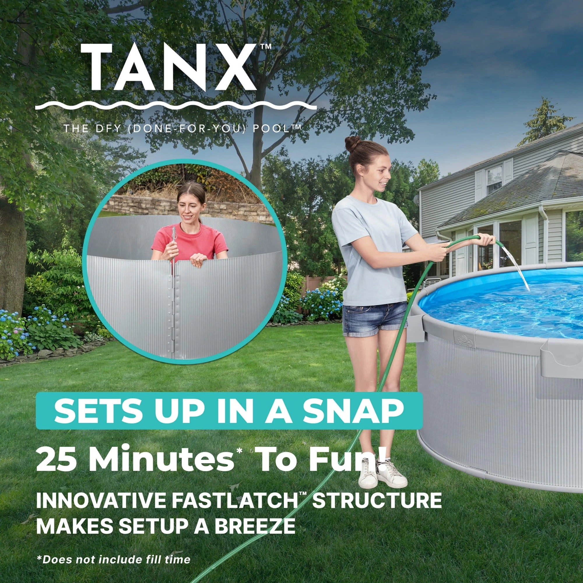 Bestway TANX 6′ x 24″ Round Above Ground Stock Tank Metal-Walled Above Ground Pool, All-in-One Set image 3