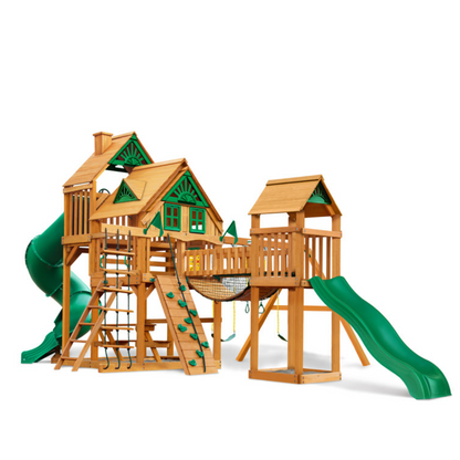 Gorilla Playsets Treasure Trove II Treehouse Wooden Swing Set image 0