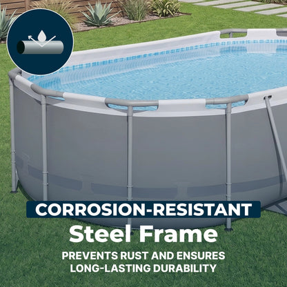 Bestway Steel Pro MAX 14 ft x 8 ft 2 in x 39.5 In, Oval Above Ground Pool Set, Outdoor Frame Swimming Pool image 5