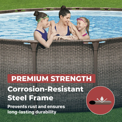 Coleman Power Steel 18 ft. x 48 in. Round Metal Frame Above Ground Pool Set image 6