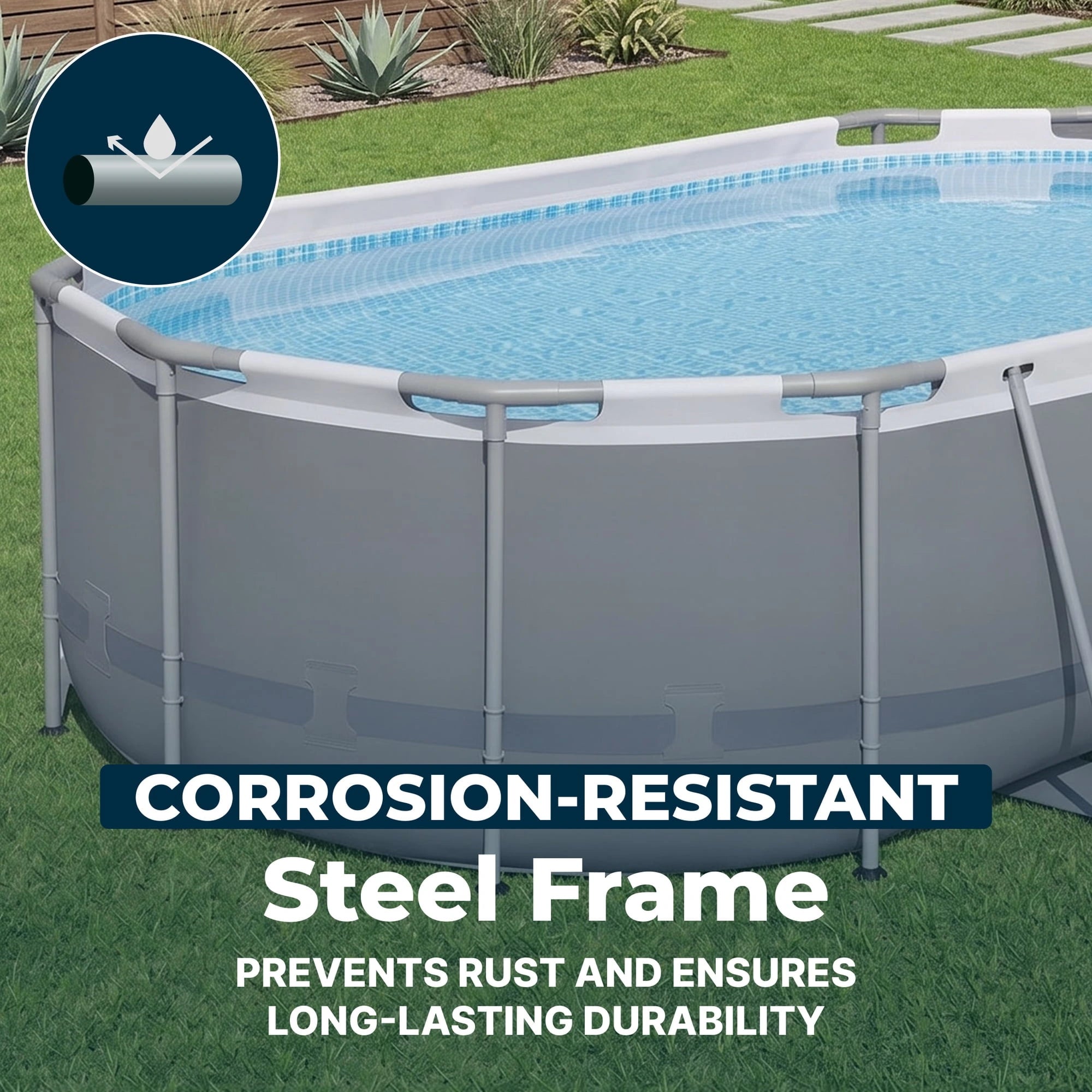 Bestway Steel Pro MAX 14 ft x 8 ft 2 in x 39.5 In, Oval Above Ground Pool Set, Outdoor Frame Swimming Pool image 5