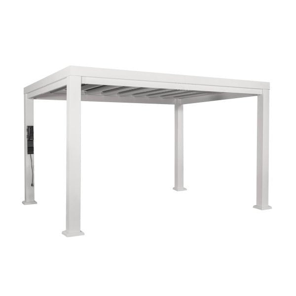 14×10 Windham Modern Steel Pergola With Sail Shade Soft Canopy image 1