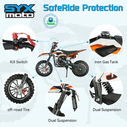 SYX MOTO MK 40cc 4 Stroke Mini Dirt Bike Pull Start Automatic Transmission Pit Bike for Kids image 3