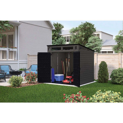 Suncast Modernist 7 ft. x 7 ft. Resin Vertical Pent Storage Shed with Floor Kit image 5