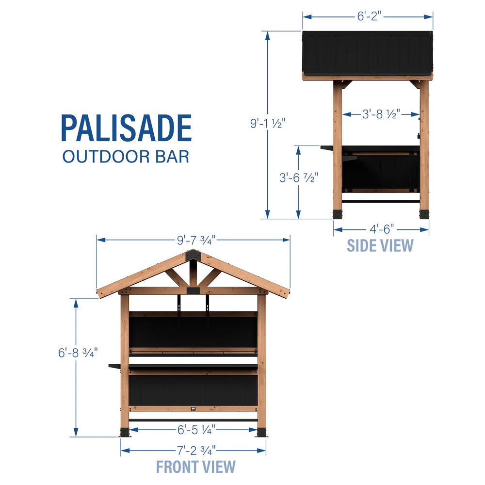 Backyard Discovery 9X6 Palisade Cedar & Steel Outdoor Bar image 1