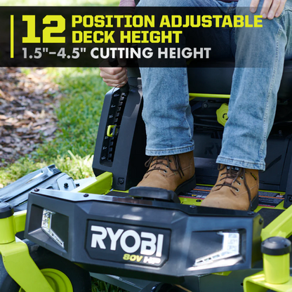 RYOBI 80V HP Brushless 54 in. Battery Electric Cordless Zero Turn Mower & Mulch Kit image 8