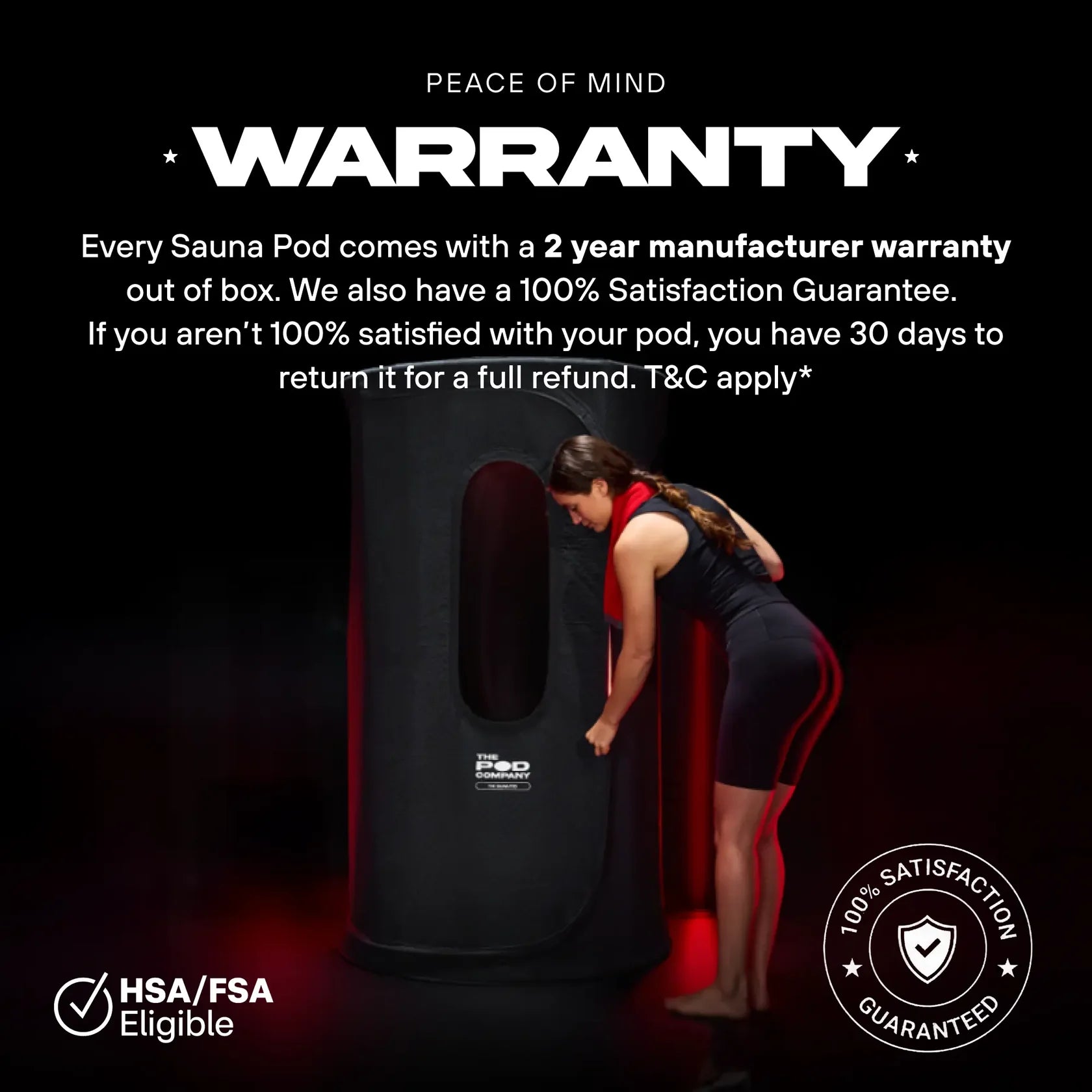 The Pod Company Sauna Pod 2.0 Portable 185°F Dry Heat Sauna with Natural Cotton and Red Light image 5