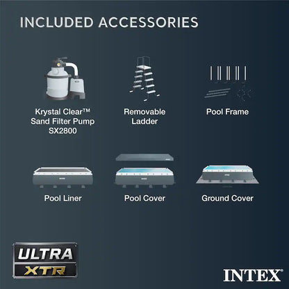 Intex 32′ x 16′ x 52″ Rectangular Ultra XTR Frame Above Ground Swimming Pool Set – 32 ft x 16 ft x 52 in image 6