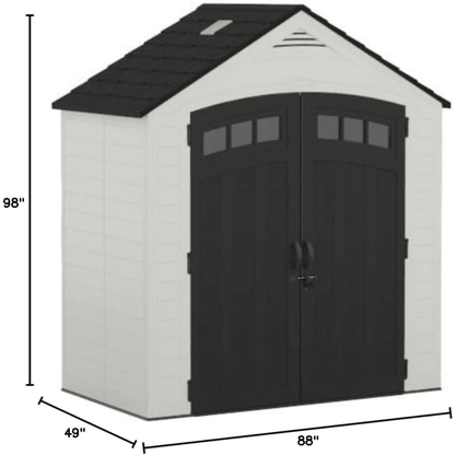 Suncast Vista 7 ft. x 4 ft. Resin Standard Modern Storage Shed with Floor Kit image 6