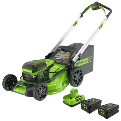 Greenworks 60V 21″ Brushless Self-Propelled Battery Powered Lawn Mower + (2) 4.0Ah Batteries & Dual Port Charger image 0