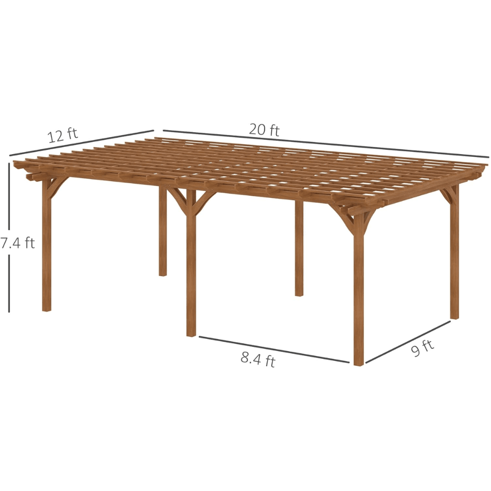 Outsunny 12′ x 20′ DIY Deck Outdoor Wood Pergola image 3